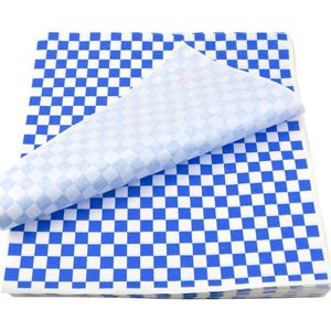 12x12 Inch Coated PE Greaseproof Craft Paper Restaurant Food Basket Liners Sandwiches Burgers Sushi Cookie Bread Red Checkered - Product Image 2