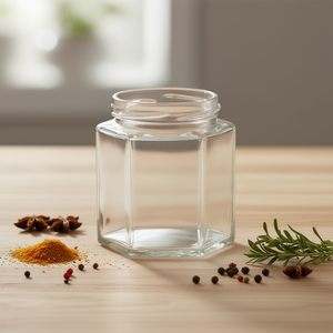 Pot en verre hexagonal sans couvercle, lot de 24, bouteille de stockage pour la conservation des aliments - Product Image 3