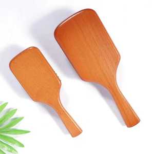 Brosse à cheveux démêlante antistatique en bois avec coussin d'air pour cheveux bouclés et mouillés, pour coiffure et massage capillaire - Product Image 3