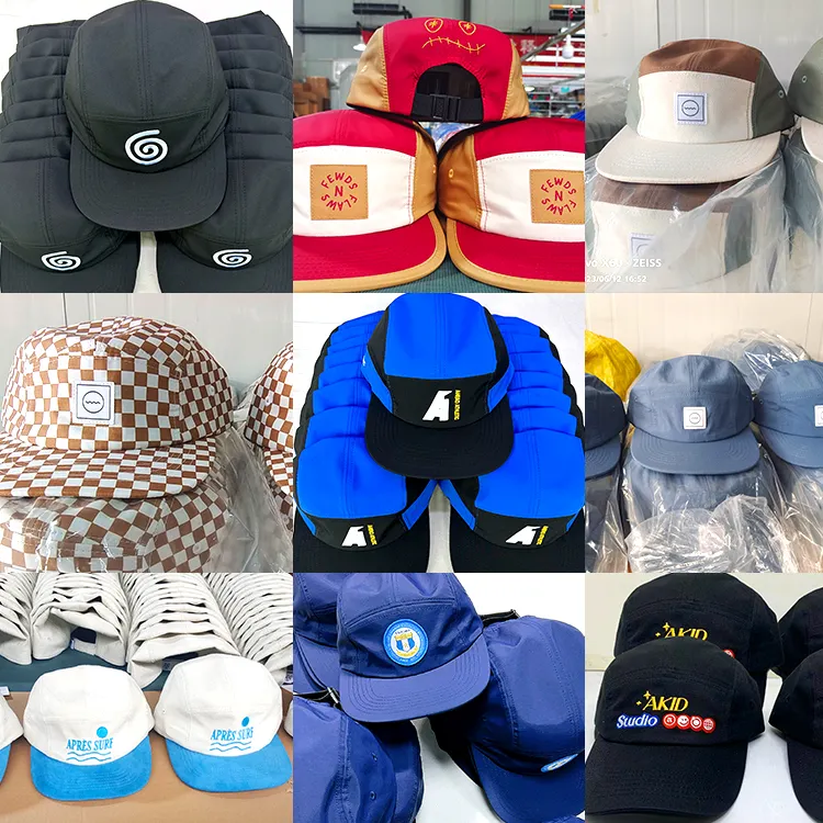 Maglia custom logo 7 pannelli cappelli da golf snapback cappellini snapback che eseguono cappellini da campo