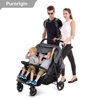 Poussette double pliable Purorigin 2026, best-seller, chariot à deux places, poussette jumelle avec deux sièges ergonomiques