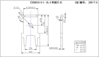 Conector de Terminal FAF C250015-3-1 PCB Faston Tab 250, 6.3 Terminales