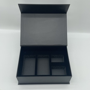 Boîte magnétique noire personnalisée, fermeture magnétique, boîtes cadeaux rigides pliables, emballage magnétique, feuille d'or de luxe, boîte magnétique personnalisée - Product Image 5