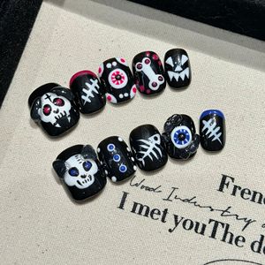 <span class=keywords><strong>Uñas</strong></span> Postizas <span class=keywords><strong>de</strong></span> Alta Calidad para Halloween, 10 Piezas, Diseño Único, Puntas Cortas, <span class=keywords><strong>Acrílicas</strong></span>, Hechas a Mano, para Damas - Product Image 3