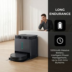 Robot de nettoyage 3-en-1 avec aspiration puissante de 20000 Pa, balayage, lavage et aspiration, collecte automatique des poussières, pour nettoyage humide et sec - Product Image 5