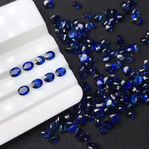 Forma oval de alta qualidade para aniversário, joias originais soltas 4x3mm ~ 7x5mm de escrivaninha azul natural
