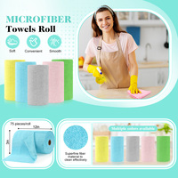 Rouleau de serviette en microfibre détachable de 12x12 pouces 75 /50 /100 Pack serviette de nettoyage en microfibre pour le nettoyage des vitres de cuisine de voiture