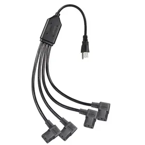 NEMA 5-15P TO 90 Grad IEC C13 Stromkabel, 15 AMP Y Splitter Adapter Stromkabel, kompatibel mit ION Lautsprecher-3-Stift-6-Fuß-Kabel