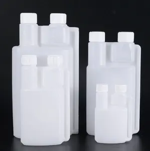 Liquid Dispenser Measure Dosing Hdpe Double Chamber Plastic Twin Neck Bottle