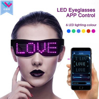 Flash LED USB charge APP Bluetooth lunettes Led lueur magique DIY est livré avec Logo pour éclairer les lunettes