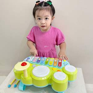 Ensemble de jouets musicaux pour enfants de 0 à 1 à 3 ans, xylophone électronique 5 en 1, glockenspiel, <span class=keywords><strong>piano</strong></span>, batterie de <span class=keywords><strong>jazz</strong></span> et hamster - Product Image 2