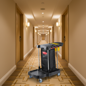 Chariot de nettoyage multifonctionnel robuste en plastique résistant à la rouille pour hôtels, hôpitaux, ménages et personnel d'entretien - Product Image 3