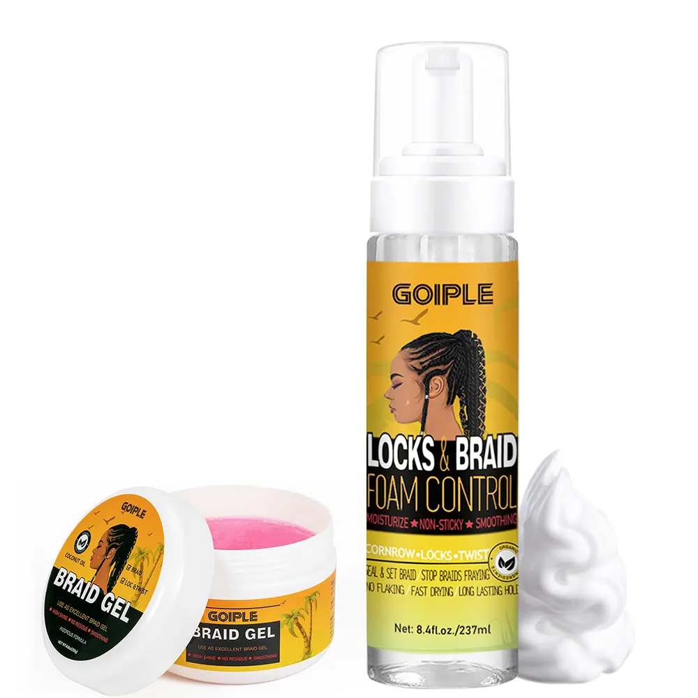 Mousse de verrouillage et de torsion toute la journée pour contrôler les cheveux Flyaways, peigne à cheveux, bobine, étiquette privée, bouclée, définit les cornlocks, Gel de tresse, Mousse