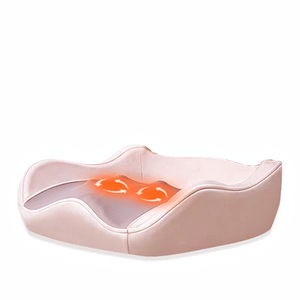 Massage <b>Cushion</b> Full Body Heating Kneading <b>Back</b> Hip Leg Relief Plug In Timed Infrared Therapy Off White Dark Blue - Product Image 3