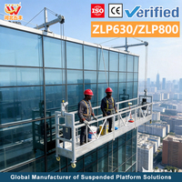 Plateforme suspendue de nettoyage de vitres WuFeng Industrial Design, modèles en alliage d'aluminium ZLP630 ZLP800, capacité de charge 630 kg/800 kg/1000 kg
