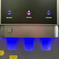 Distributeur d'eau de comptoir en plastique avec 3 robinets, lumière LED nocturne, réservoir froid et chaud en SUS304 pour hôtel et usage domestique