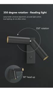 Lámpara de Pared LED de 3W, Estilo Moderno, Plegable, Rotación de 350 Grados, Lámpara de Pared para Hotel, Dormitorio, Cabecera, Estudio, Lectura - Product Image 5