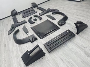 Kit de Carrocería para <span class=keywords><strong>Land</strong></span> <span class=keywords><strong>Rover</strong></span> <span class=keywords><strong>Defender</strong></span>, Estilo Lm, Parachoques Delantero de Media Fibra de Carbono, Faldones Laterales, Capó Trasero - Product Image 3