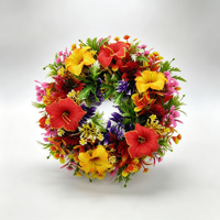 Karangan Bunga Morning Glory PE Buatan 37cm, Hiasan Gantung Musim Gugur Modern Buatan Tangan dengan Sentuhan Alami untuk Pintu Depan, Teras, dan Rumah