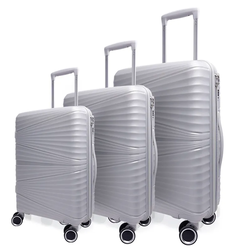 PP material hard shell travel suitcase 3-piece set 20" 24" 28" checked large capacity outdoor luggage sets