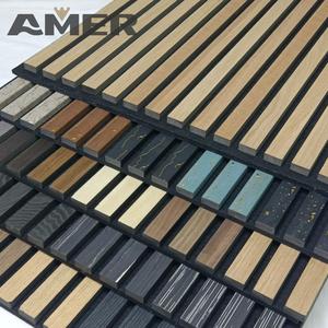 صوتيات مقاومة للحريق <span class=keywords><strong>mdf</strong></span> مخدد في الهواء الطلق مادة امتصاص الصوت الخشب لوحة الصوتية - Product Image 4