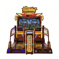 Machine de jeu d'arcade en plastique à récompenses, 2 joueurs, à monnayeur/billets, jeu Crazy Hunting Running, version anglaise, pour centres de divertissement