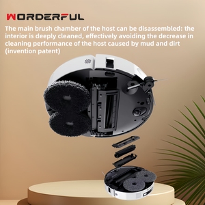 หุ่นยนต์ดูดฝุ่น A10 Ultra White Lidar ทำความสะอาดแบบเปียกและแห้ง พร้อมไม้ถูพื้นแบบยกได้ แปรงข้างแบบขยายได้ เหมาะสำหรับใช้ในโรงแรม พร้อมระบบอัจฉริยะ A - Product Image 2
