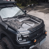 Pour Ford Ranger Raptor 2023-2025 couvercle de moteur en Fiber de carbone modifié capot capot Kit de carrosserie accessoires de voiture