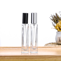 Botol Parfum Kaca Logo Kustom Siap Pakai 10ML 15ML Leher Crimping Bentuk Persegi Ramping dengan Pompa Semprot dan Sablon