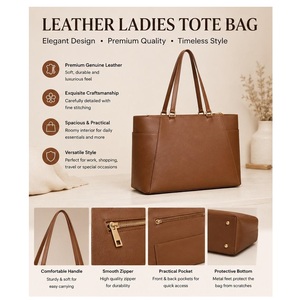 Bolso Tote de Cuero Genuino de Lujo para Mujer, Elegante Bolso de Hombro para Uso Diario, Oficina y Casual, en Oferta, Directo de Fábrica - Product Image 3
