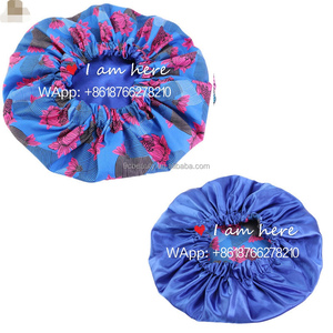 Vente de gros <span class=keywords><strong>Bonnet</strong></span> double couche de doublure en soie 38cm extra large pour femmes Ankara <span class=keywords><strong>Bonnet</strong></span> africain imprimé à la cire - Product Image 6