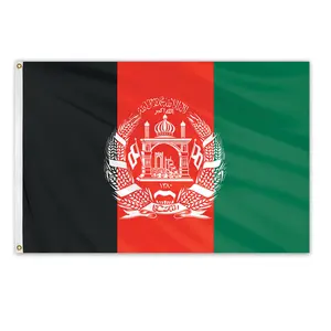 Spanduk bendera pabrik semua negara kustom bendera US 3x5 kaki poliester bendera nasional Afghan dengan grommet kuningan