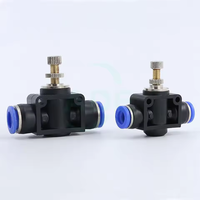 Régulateur de débit d'air pneumatique 4mm 6mm 8mm 10mm 12mm OD pour tuyau, connecteur de vanne de réglage du débit de gaz, contrôleur de vitesse d'air