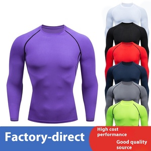 T-shirt de fitness respirant à manches longues, séchage rapide, éco-responsable, avec logo personnalisé, grande taille, pour l'automne, compression élastique, entraînement, course à pied - Product Image 5