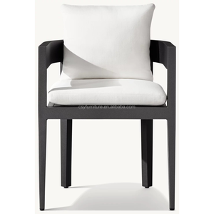Silla <span class=keywords><strong>de</strong></span> Comedor <span class=keywords><strong>de</strong></span> Aluminio con Recubrimiento en Polvo, Resistente a la Intemperie, con Malla <span class=keywords><strong>de</strong></span> Drenaje, para Terrazas y Restaurantes <span class=keywords><strong>Modernos</strong></span> al Aire Libre - Product Image 3