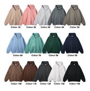 Streetwear Crop <b>Zip</b>-Up Boxy Autumn Plain Dyed Custom Polyester/Cotton 360g High Quality Men's Hoodies - Product Image 5