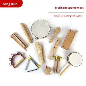 Orff Kindergarten Aufführungs-Musiklehrmittel-Set 6-teilige Kombination Holz-Taillenglocke 5 Tonleitern Musikalisches Spielzeuginstrument - Product Image 2