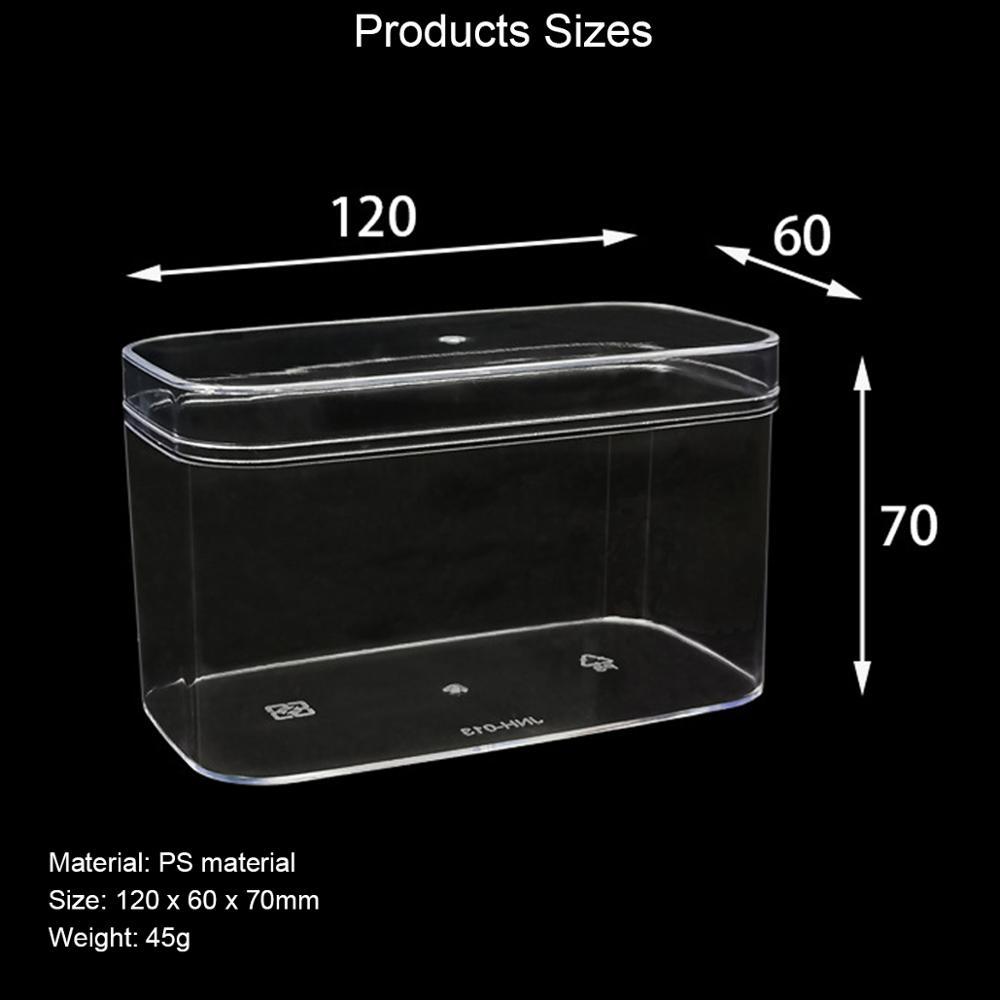 Coin rond En Vrac Soirée Rectangle Boîte De Rangement En Acrylique Transparent En Plastique Contenant des Bonbons Boîte