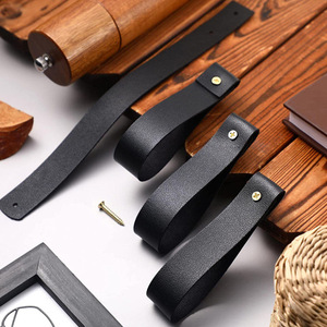 Cross-border spot leather <b>wall</b> <b>hooks</b> for living room, kitchen, and bathroom towel racks/cabinet leather handles - Product Image 4
