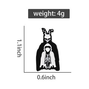 Películas de terror figura conejo disfraz esmalte Pin thriller psicológico <span class=keywords><strong>película</strong></span> inspiración broche solapa insignia joyería al por mayor - Product Image 6