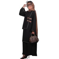 Robe de chambre turque en organza translucide et sexy, pull-over, ourlet à surpiqûres, design plissé, fausse fourrure, boucle en cuir, service OEM