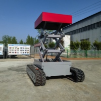 Plataforma elevadora sobre orugas pequeña, robot de elevación hidráulica para caminar eléctrico, chasis de pista de elevación remota eléctrica