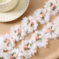 AFFNINTY Schneider materialien und Zubehör 3d Chiffon Flower Handmade Rose Lace Trim Bekleidungs zubehör für Party kleid