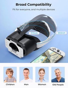 ニンテンドースイッチ OLED 用 HD 3D VR グラス - 快適なフォームを使用した調節可能なヘッドストラップ、新型 OLED モデルと互換性あり - Product Image 3