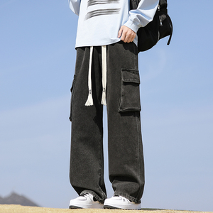 Pantalones de verano finos americanos personalizados con logo, pantalones juveniles holgados para hombre, pantalones de verano para hombre, pantalones casuales y frescos para hombre - Product Image 1