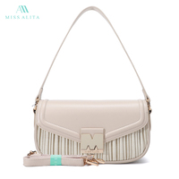 Tas Bahu Kasual Wanita Vintage dengan Tali Tunggal PU Gaya Desainer Elegan untuk Penggunaan Sehari-hari dan Pesta Malam.