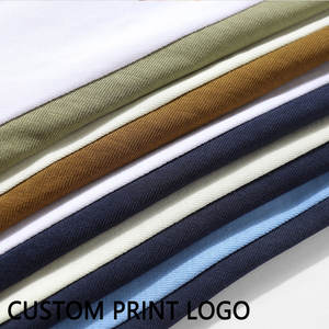 T-shirt à col roulé en tricot lourd, nouveau design 2024, 100% coton, surdimensionné, impression personnalisée pour hommes - Product Image 5