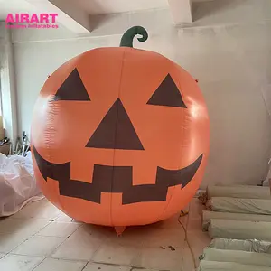 Gcitrouille gonflable, grande taille, décoration pour Halloween en forme de citrouille, fantôme de vœux, avec lumières LED, pour Halloween en plein air