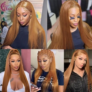 FH vente en gros perruques de cheveux humains brésiliens à double tirage droites sans colle 4x4 dentelle frontale #30 perruques vietnamiennes brutes pour femmes noires - Product Image 4