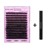 Glamour Full Thick Dense Effect Party Wedding Evening Occasion Faux Cils Strip Segment Prédécoupé Cluster Fan Diy Lash